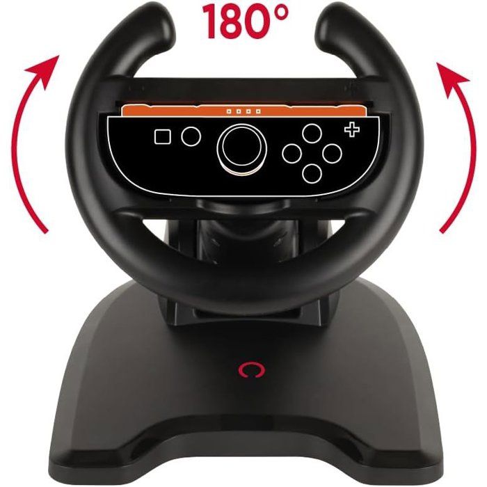 Volant Racing Wheel - Manette Joy-Con Nintendo Switch 2 - Konix - Compatible Mario Kart World - Fixation ventouse - Noir