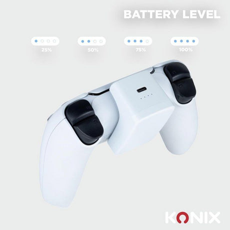 Batterie externe pour manettes Joy-Con - Nintendo Switch 2 - Konix - Indicateur de charge LED - 10 modes d'éclairage RVB - Noir