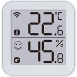 Thermometre et Hygrometre - KONYKS - Termo 2 - Intérieur - Détecteur de température + humidité - Wifi - Grand écran - Blanc