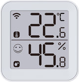 Thermometre et Hygrometre - KONYKS - Termo 2 - Intérieur - Détecteur de température + humidité - Wifi - Grand écran - Blanc