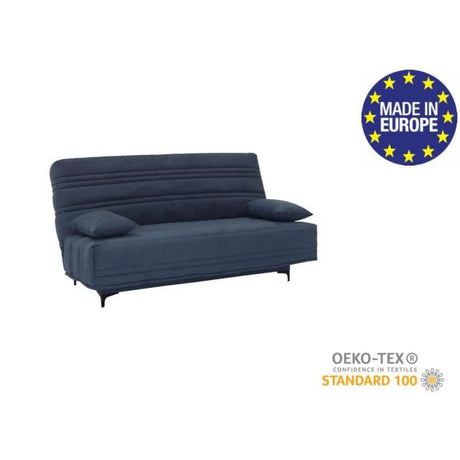 Canapé convertible clic-clac 3 places KRISTEN - Largeur 199 cm - Matelas 14 cm - Coffre de rangement