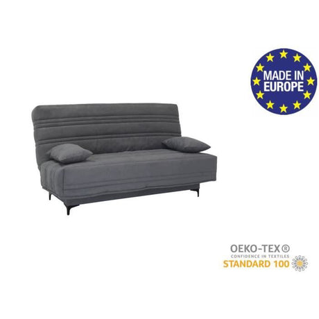 Canapé convertible clic-clac 3 places KRISTEN - Largeur 199 cm - Matelas 14 cm - Coffre de rangement