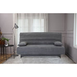 Banquette clic clac 3 places - Tissu gris moyen - L199 x P96 x H103 cm - KRISTEN - Style contemporain