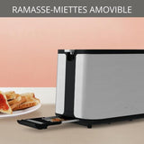 KRUPS Grille-pain 2 larges fentes, Inox, 6 niveaux de dorage, Fonction rÈchauffage et dÈcongÈlation Control Line KH442D10