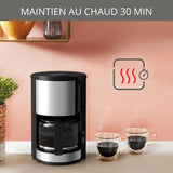 KRUPS Cafetiere filtre Èlectrique 1,25L Machine a cafÈ Pro Aroma Plus, 15 tasses, Noir Inox KM321010