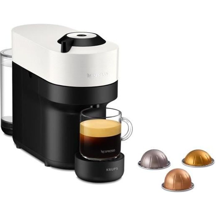 NESPRESSO KRUPS Vertuo Pop Machine a café, Cafetiere espresso, Blanche YY8889FD