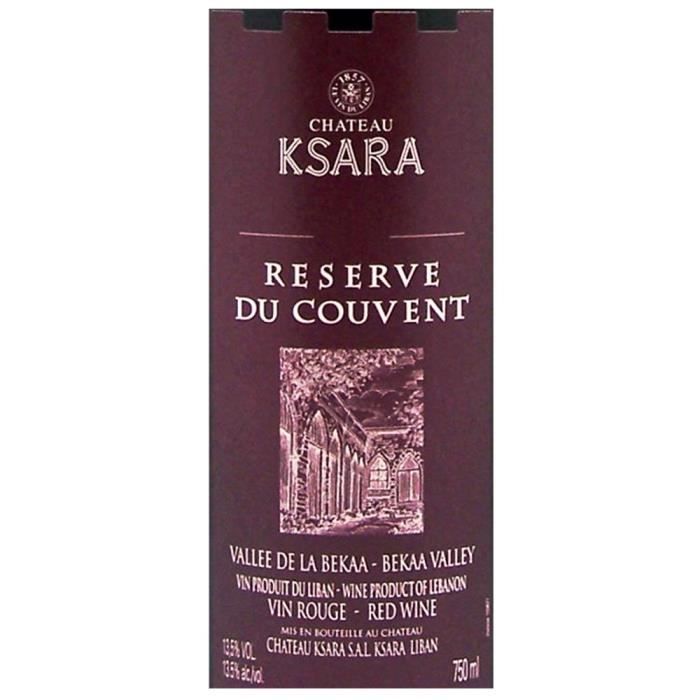 Château Ksara Réserve du Couvent Vallée de la Bekaa - Vin rouge du Liban 2022