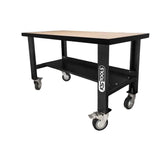 Etabli  Plateau en bois - KS TOOLS - 865.0155F - L.1,50 m - Etabli mobile avec roues - 500 kg en mouvement et 700 kg en statique