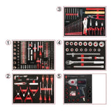 Servante d'atelier - Equipée - 6 tiroirs - KS Tools - 824.6298F - Noir - Equipée de 298 outils PL - Fabriquée en France