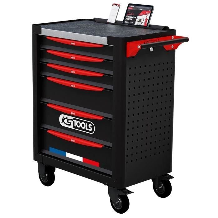 Servante d'atelier - Equipťe - 6 tiroirs - KS Tools - 824.6298F - Noir - Equipťe de 298 outils PL - Fabriquťe en France