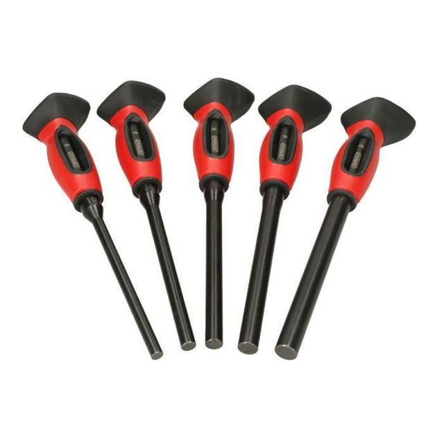 Jeu de 5 chasse-goupilles - KS TOOLS - 156.0222F - Chasse clou brunis - Goupille avec poignťe - Avec systeme anti-vibrations