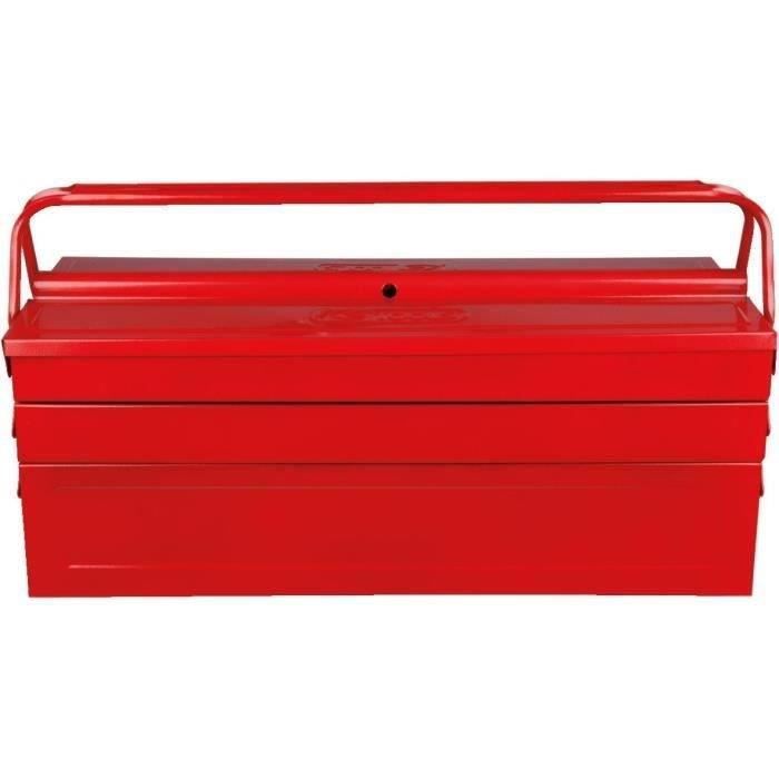 Caisse a outils métallique - KS Tools 999.0125 - 5 compartiments - Rouge