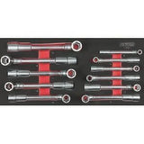 Module - KS TOOLS - 713.2011 - Module de clés a pipe débouchées - Clés 6 pans - 11 pieces