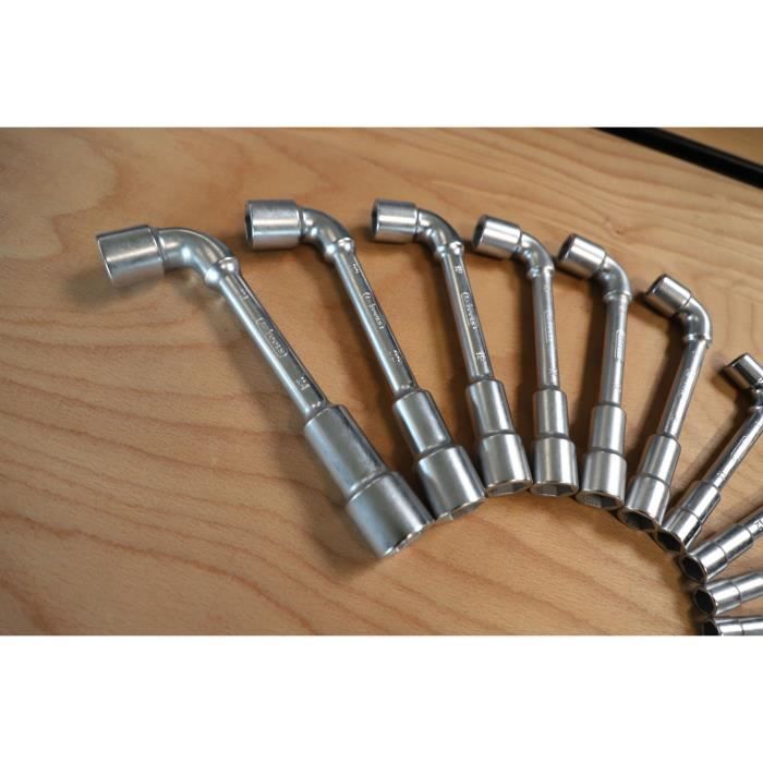 Clés a pipe - KS TOOLS - 517.0442 - Boite de 12 clés a pipe débouchées métriques - 6 pans - De 7 a 24 mm