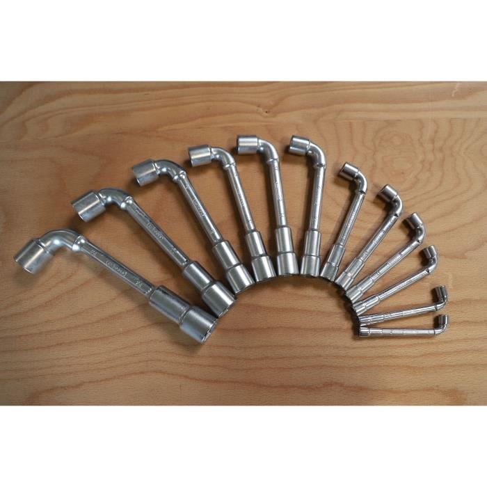 Clés a pipe - KS TOOLS - 517.0442 - Boite de 12 clés a pipe débouchées métriques - 6 pans - De 7 a 24 mm
