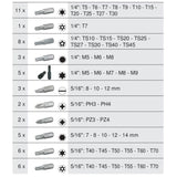 Module - KS TOOLS - 711.1011 - Module de douilles et accessoires - 1/4 - 3/8 - 1/2 - 175 pieces
