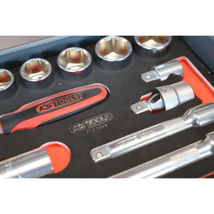 Module - KS TOOLS - 713.1024 - Module de douilles et accessoires Ultimate - 1/2 - 24 pieces
