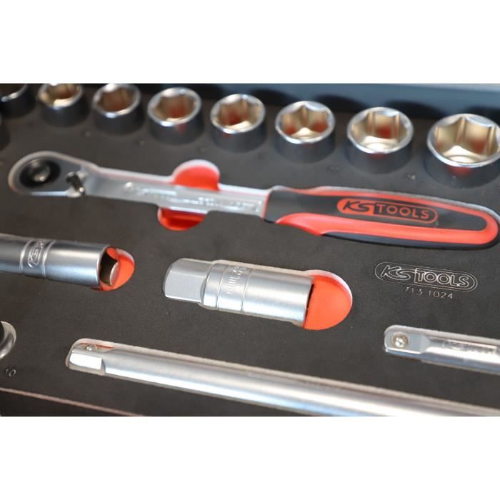Module - KS TOOLS - 713.1024 - Module de douilles et accessoires Ultimate - 1/2 - 24 pieces