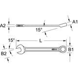 Jeu de 25 clé mixtes - KS TOOLS - 922.0075 - Clés mixtes métriques en trousse - 6 a 34 mm - Angle de fourche 15°