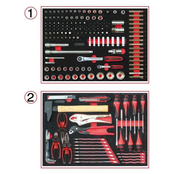 Module - KS TOOLS - 714.0184 - Composition d'outils 2 tirois - Pour servante - 184 pieces