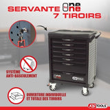 Servante d'atelier - Vide - 7 tiroirs - KS Tools - 823.0007 - Noir - Servante one by one - Charge max/tiroir de 45kg