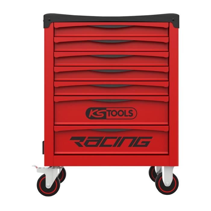 Servante - Vide - 7 tiroirs - KS Tools - 855.0007 - Rouge - Servante d'atelier racing - Vide avec mousse - Plateau ABS gradué