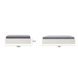 Lit coffre adulte 140 x 190 cm  - Tissu Beige - ECLIPSE
