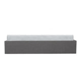 ECLIPSE Lit adulte 160x200 cm + Coffre de rangement - Tissu gris clair
