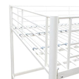 Lit mezzanine en métal - ELIOT - Blanc - 140 x 200 cm - Sommier inclus