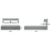 Lit coffre adulte MARTIN - Couchage 160x200 cm - Gris clair - Sommier a lattes - L 209 x P 166 x H 99 cm