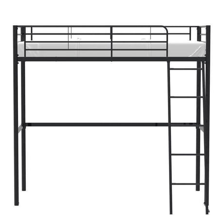 Lit mezzanine enfant ELIOT en métal noir 90x190cm avec sommier inclus