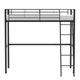 Lit mezzanine enfant ELIOT en métal noir 90x190cm avec sommier inclus