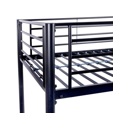 Lit mezzanine enfant ELIOT en métal noir 90x190cm avec sommier inclus