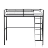 Lit mezzanine en mÈtal ELIOT - Noir - Sommier inclus - 140 x 200 cm