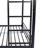 Lits superposés séparables 2 x 90 x 190 cm en métal - Noir - Sommiers inclus - ABBY
