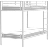 Lits superposés séparables en métal - Blanc - Sommiers inclus - 2 x 90 x 190 cm - ABBY
