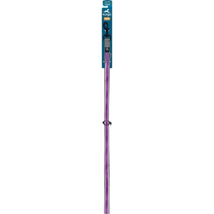 Laisse mains libres - KURGO - QUANTUM - 6 positions - 120 a 180 cm - Violet