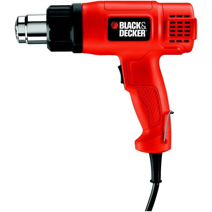 Décapeur Thermique BLACK+DECKER - Poignée pistolet 1750W 570 a 740L/min (Livré avec 1 Grattoir)