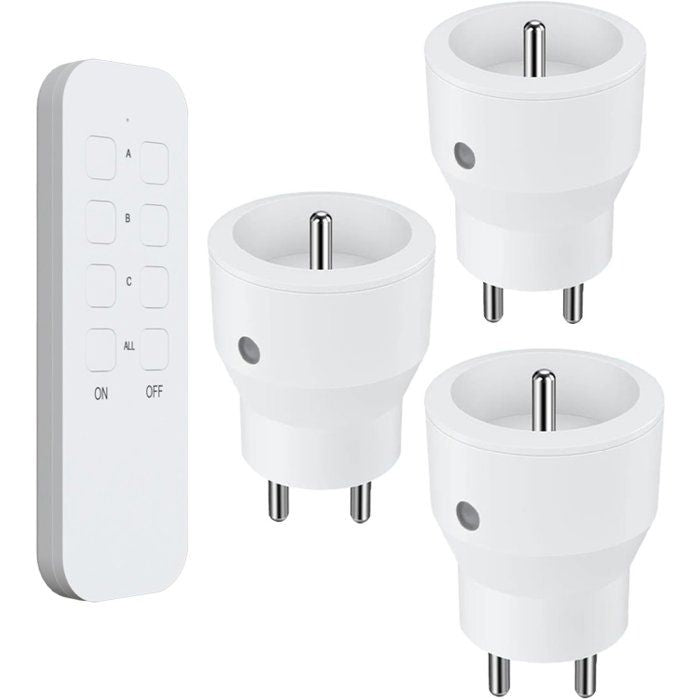Lot 3 prises intérieur télécommandées - KYF - 2300W - Inlus télécommande