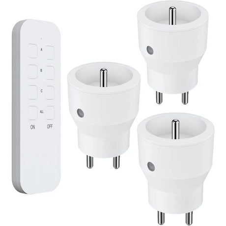 Lot 3 prises intérieur télécommandées - KYF - 2300W - Inclus télécommande