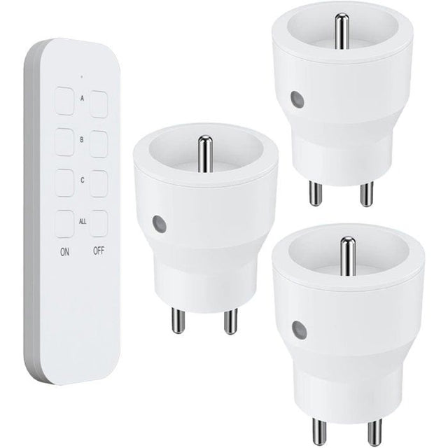 Lot 3 prises intérieur télécommandées - KYF - 2300W - Inclus télécommande