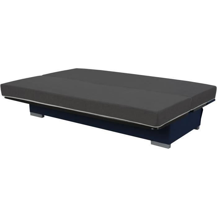 Banquette clic clac 3 places - Bleu - Couchage 120x190 cm