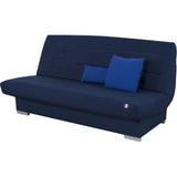 Banquette clic clac 3 places - Bleu - Couchage 120x190 cm