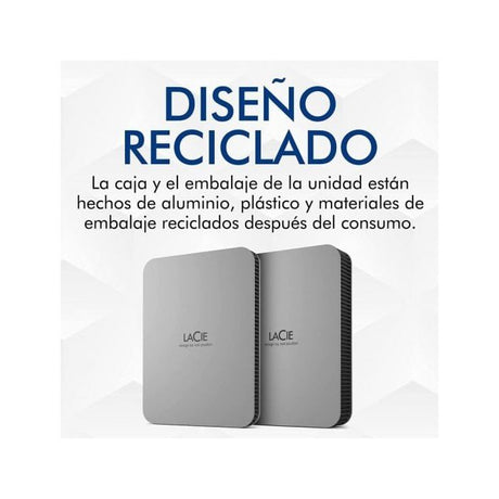 Disque dur externe LaCie Mobile Drive Moon Silver USB-C STLP5000400 - 5To