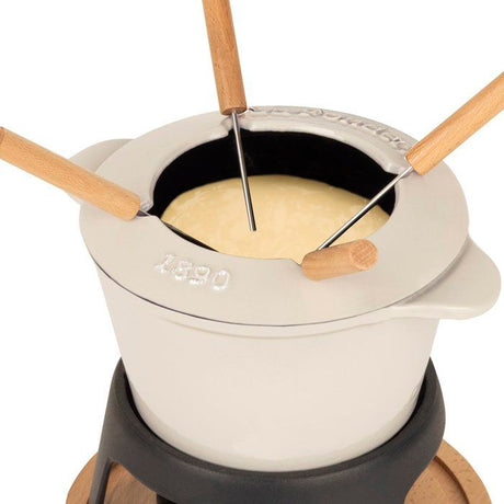 Fondue en fonte émaillée - LA FONDERIE 1890 - MONT JOLY - 1,2 L - 4 personnes - Beige
