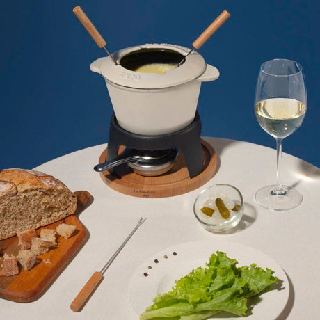 Fondue en fonte émaillée - LA FONDERIE 1890 - MONT JOLY - 1,2 L - 4 personnes - Beige