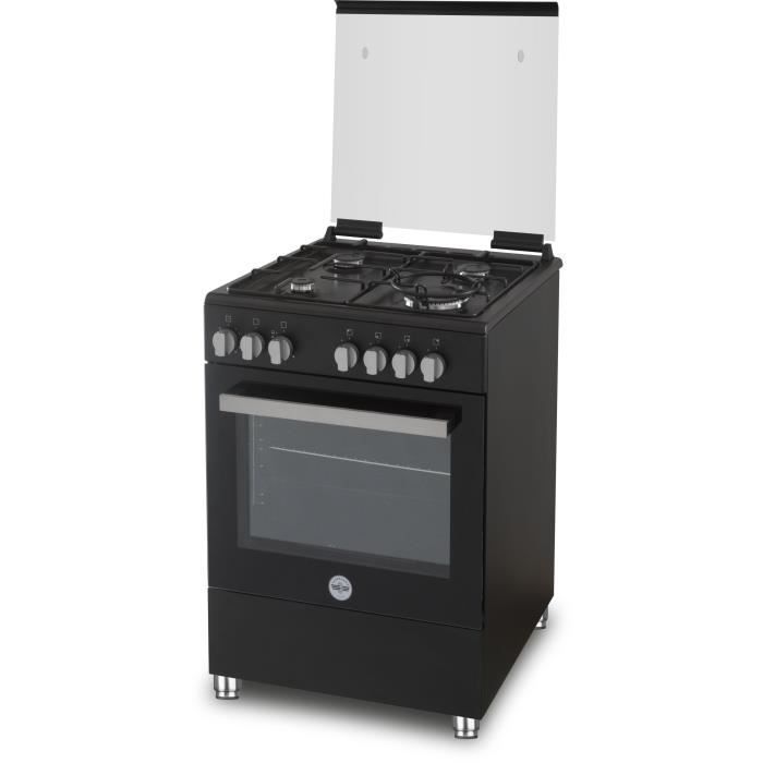 Cuisiniere a gaz BERTAZZONI LA GERMANIA PIA60GN - 4 foyers - 10,35 kW - 60 cm - Noir