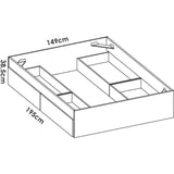 Structure de lit - LAGO - 140 x 190 cm - 4 tiroirs - Chene