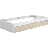 Structure de lit - LAGO - 2 tiroirs - 90 x 190 cm - Blanc / Chene