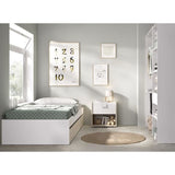 Structure de lit - LAGO - 2 tiroirs - 90 x 190 cm - Blanc / Chene